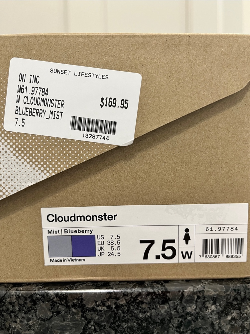 New On Running Cloudmonster in Mist/Blueberry | Size 7.5 (Women’s) - Picture 10 of 10